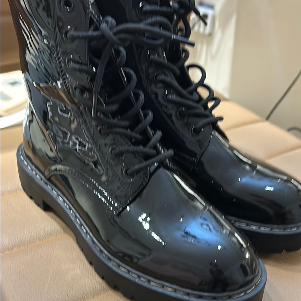 NWOB Patent Leather Combat Boots